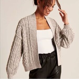 Abercrombie & Fitch Gray Cable Knit Cardigan